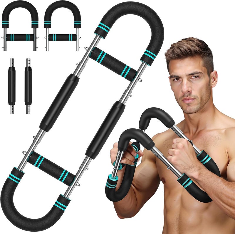 Holifada Twister Arm Trainer,40-100lb Adjustable Chest Workout Device,Portable Power Twister Bar,Twist Arm Trainer,Forearm Strengthener Exerciser Spring Resistance for Home Fitness - Image 1